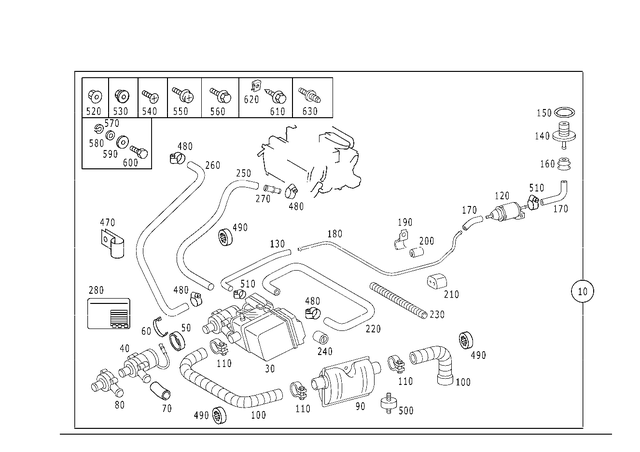 983 - Heating and Ventilation: Tapping Screw for Mercedes-Benz: SLK230 Image image