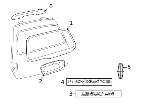 Exterior Trim - Lift Gate for 2004 Lincoln Navigator #0