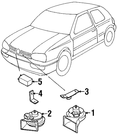 Horn for 1998 Volkswagen Cabrio #0