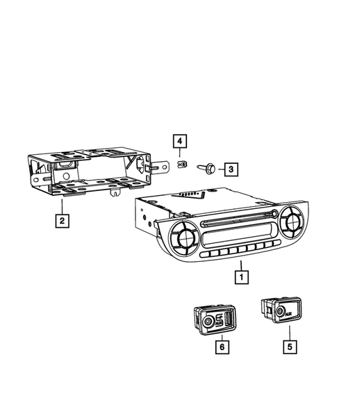 Radio, Antenna, Speakers, DVD, and Video systems for 2013 Fiat 500 #1
