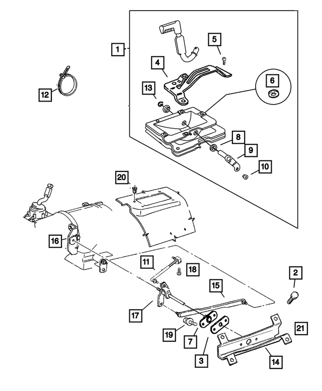 52104073AB - Transfer Case Model 231 [DHJ, DHK, DHN]: Gear Shift Control Rod for Mopar Image