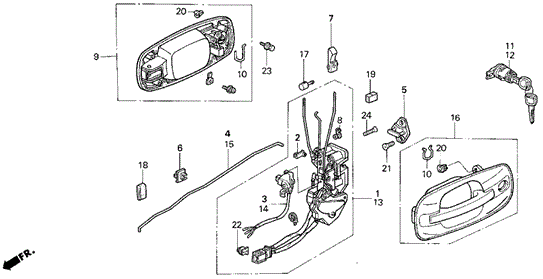 Front Door Locks for 1994 Acura Vigor #0
