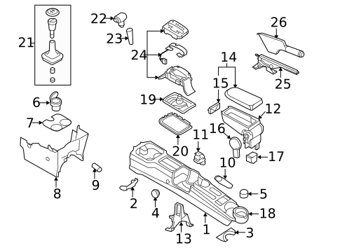 Center Console for 2009 Volkswagen Beetle #2