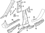 6SM73TX7AD - Body: Upper Center Pillar Trim for Mopar Image