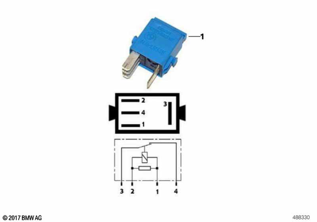 61361393417 - General Electrical System: Mini-Relay for Opener, Blue -  for BMW-Motorrad Image