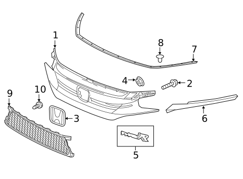Grille & Components for 2019 Honda Civic #0