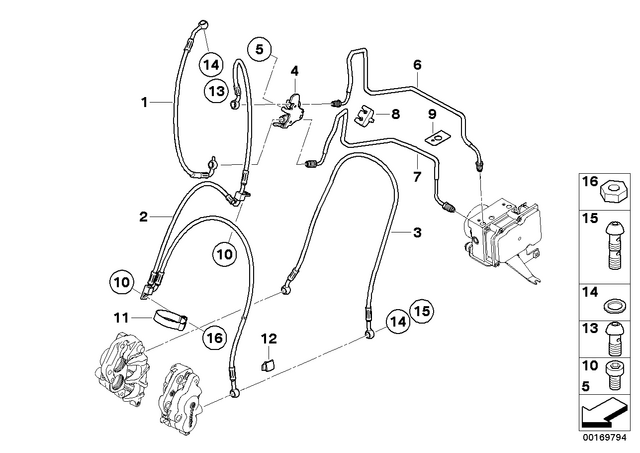 34327700781 - : Brake-Line Control Circuit, Front for BMW-Motorrad Image