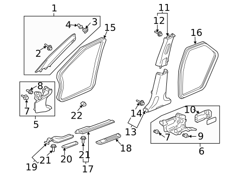Interior Trim - Pillars for 2006 Acura TSX #0