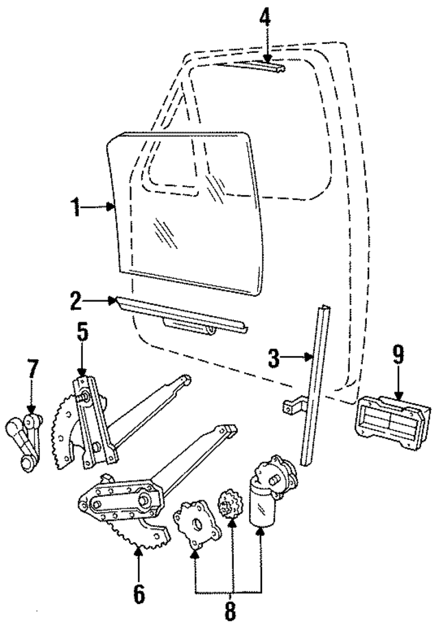 F4TZ1521410A - Body: Glass Panel for Ford: Bronco, F-150, F-250, F-250 HD, F-350, F-Super Duty Image