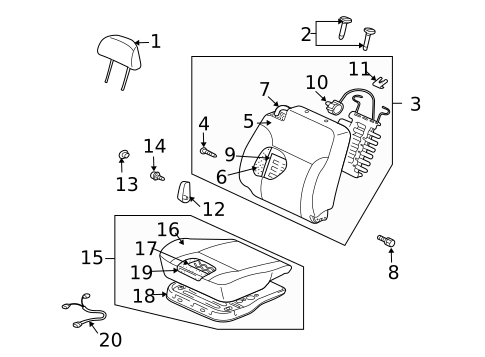 Front Seat Components for 2005 Mitsubishi Outlander #0