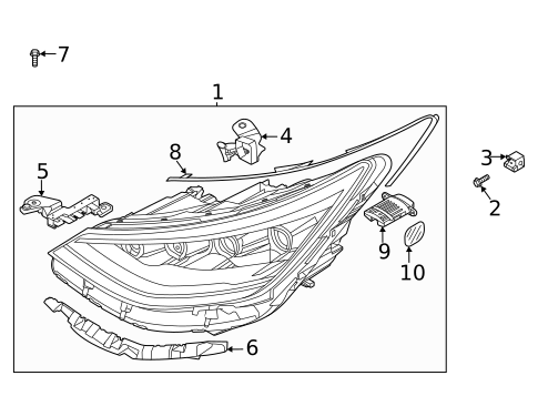 Headlamp Components for 2022 Hyundai Sonata #1