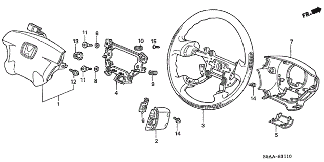 Steering Wheel (SRS) (1) for 2004 Honda Civic #0