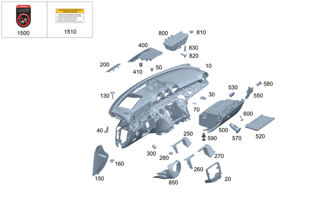 2066807700 - Instrument Panel/Center Console/Linings: Cover, Instrument Panel for Mercedes-Benz Image image