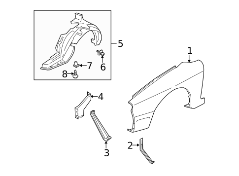 Fender & Components for 2002 Kia Spectra #0
