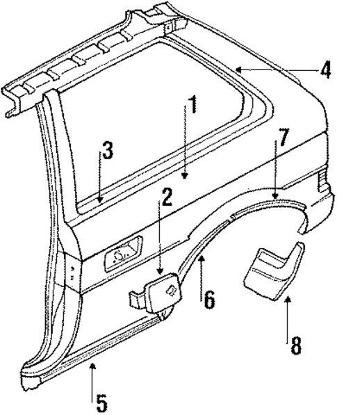 Quarter Panel & Components for 1988 Subaru Justy #0
