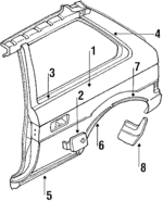 7708073 - Body: Mud Guard for Subaru: Justy Image