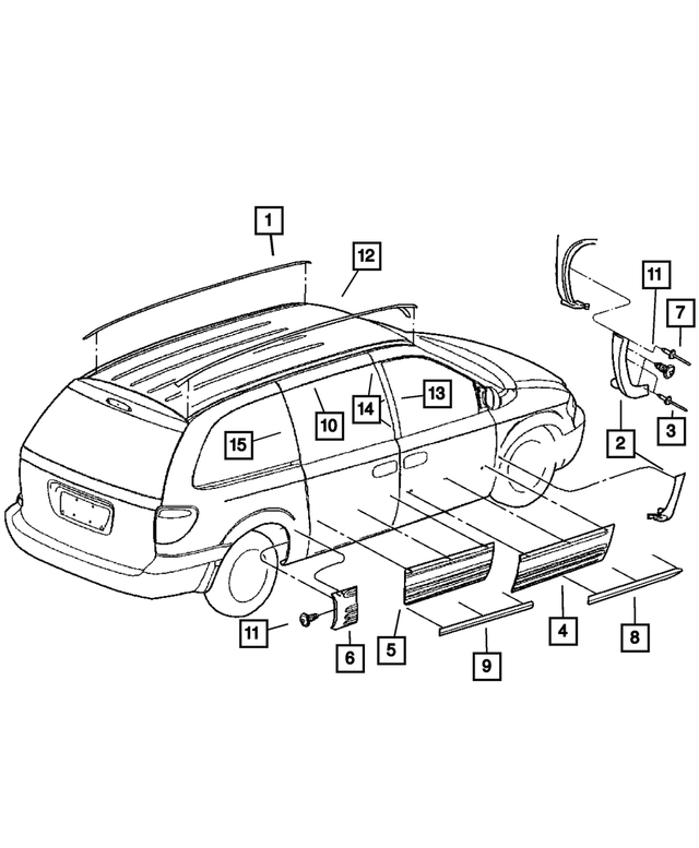 WW18TZZAB - Exterior Ornamentation: Front Door Applique, Right for Mopar Image
