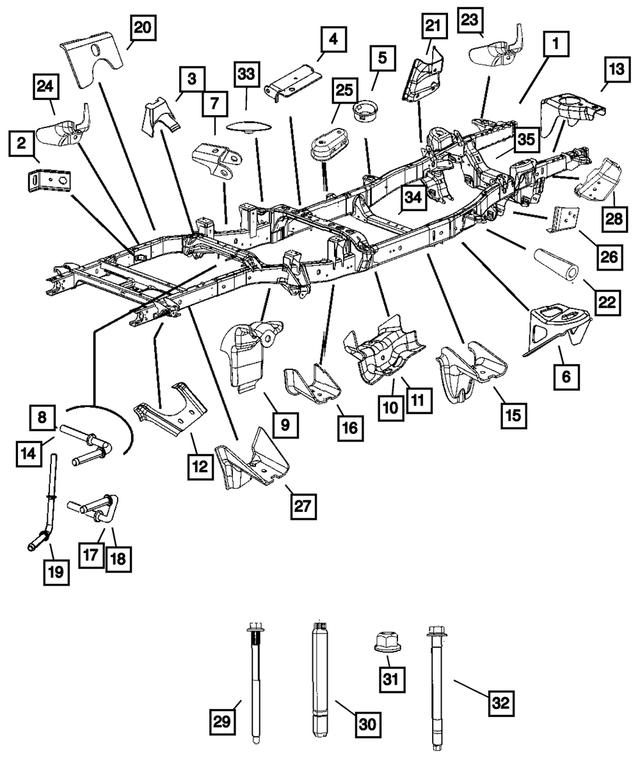 52022449AM - Frames and Bumpers: Chassis Frame Assembly for Mopar Image image