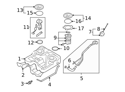 Fuel System Components for 2011 Hyundai Santa Fe #0