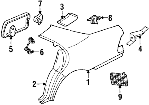 Quarter Panel & Components for 1998 Mercedes-Benz S420 #0