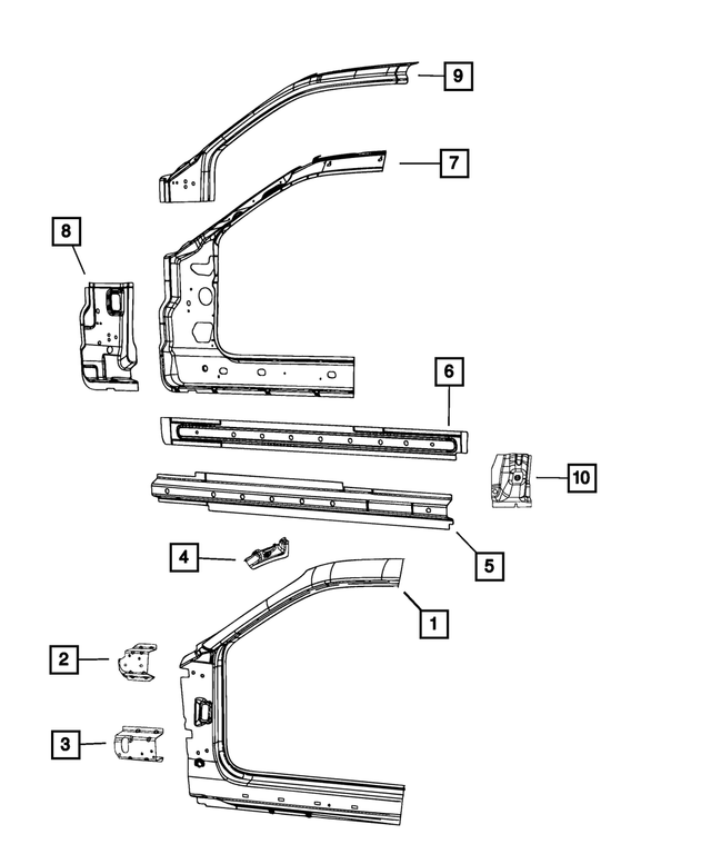 68043534AN - : Body Side Aperture Front Panel, Right for Mopar Image