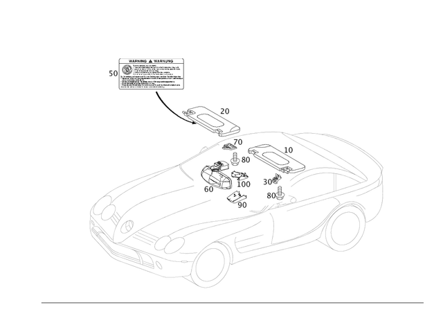 1998100110 - : Sun Visor for Mercedes-Benz Image