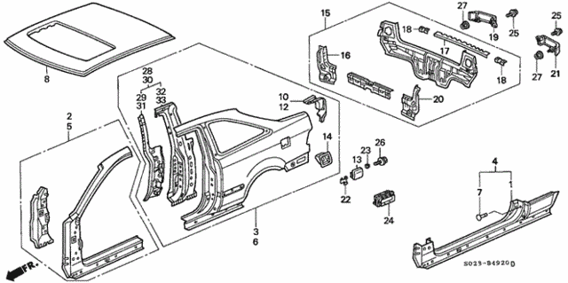 Outer Panel for 1997 Honda Civic #0