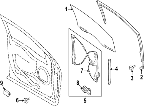 Glass - Front Door for 2021 Ford F-150 #3