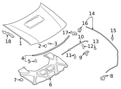 Hood & Components for 1999 Subaru Forester #0