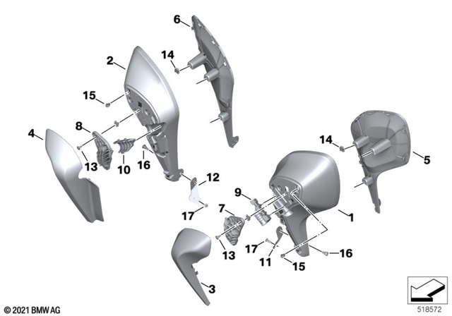 46631541283 - Frame and Mounting Parts: Leg Shield Left - Rohteil/blank for BMW-Motorrad Image