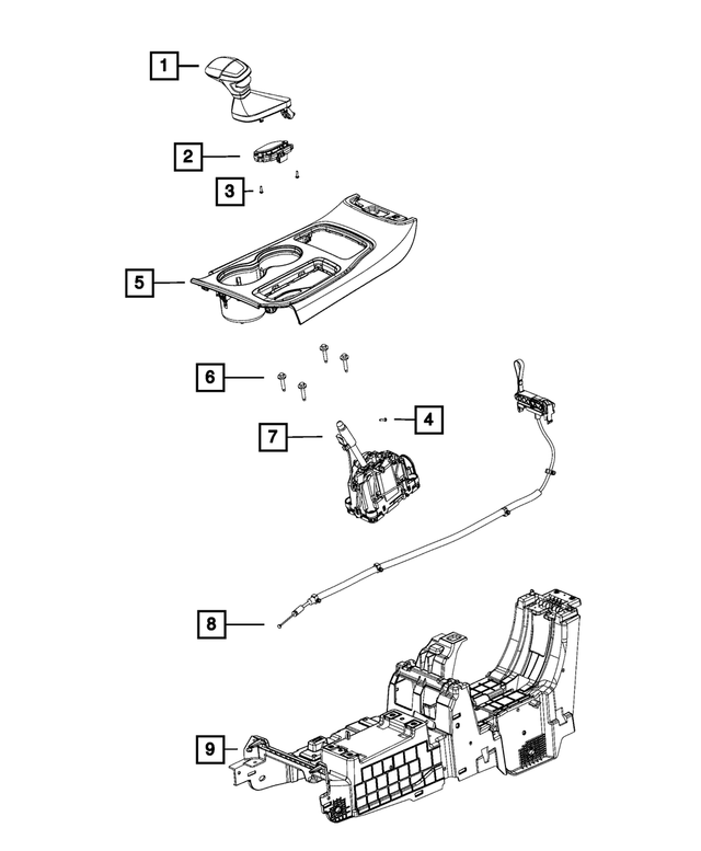 6WM641XLAA - 8HP70; 8-Speed; Automatic Transmission: Gear Shift Indicator Bezel for Mopar Image