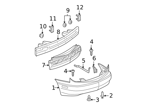 Bumper & Components - Rear for 2004 Pontiac Sunfire #0