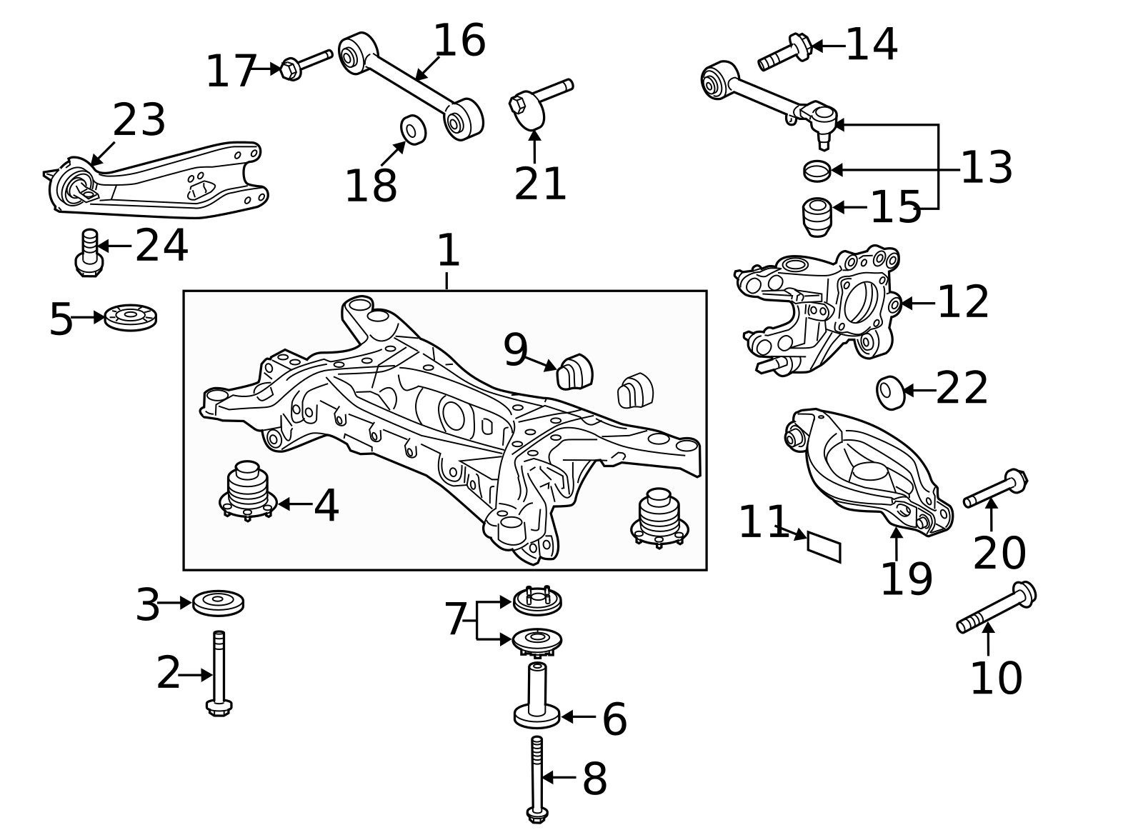 Diff Mounting Rear 50713-S3V-A01 - Stopper A, Rear Differential Mounting 2003-2015 Honda ...