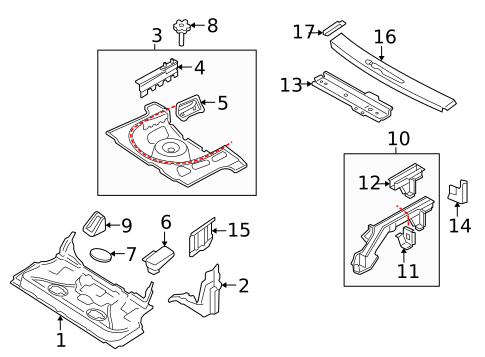 Rear Floor & Rails for 2001 Audi TT Quattro #0
