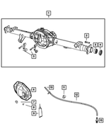 3432695 - Rear Axle; Corporate 235 MM; Differential and Drive Line: Hex Head Bolt, Mounting for Chrysler: Aspen | Dodge: Dakota, Durango, Nitro, Ram 1500 | Jeep: Cherokee, Commander, Grand Cherokee, Liberty | Ram: Dakota Image