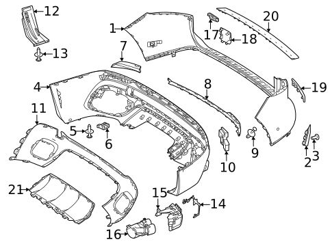 Bumper & Components - Rear for 2021 Mercedes-Benz GLA 35 AMG&reg; #0