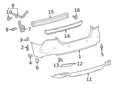 Bumper & Components - Rear for 2018 Toyota Camry #1