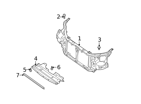 Radiator Support for 2005 Nissan Quest #0