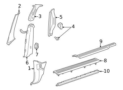 Interior Trim - Pillars for 2006 Mercury Monterey #0