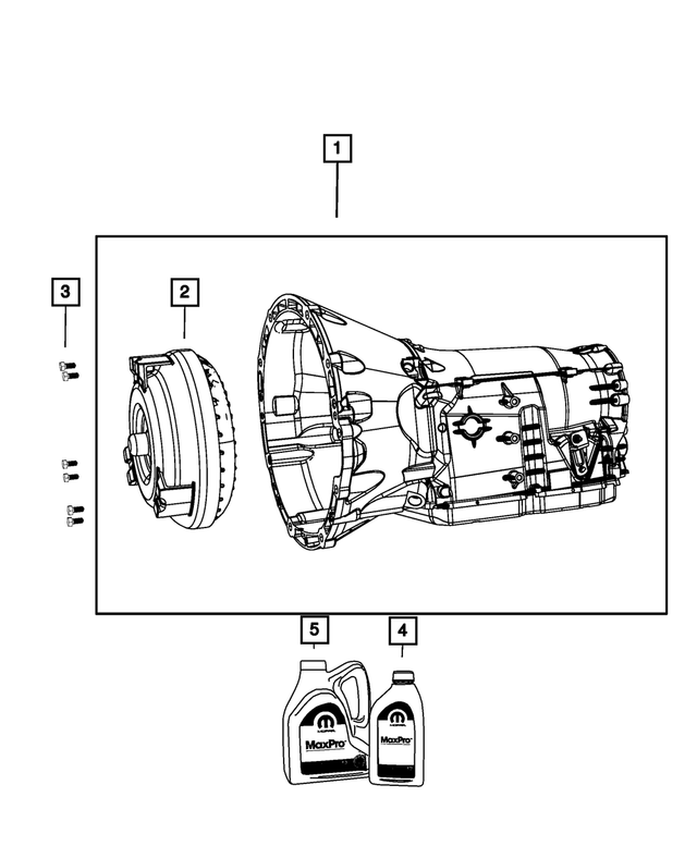 « 52108653AA – NAG1; W5J400 - W5A330; 5-Speed; Automatic Transmission : Avec Convertisseur De Couple Transmission pour Mopar Image »