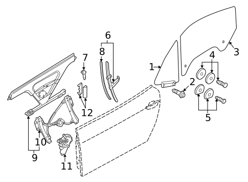 Glass - Door for 2002 Audi TT Quattro #0