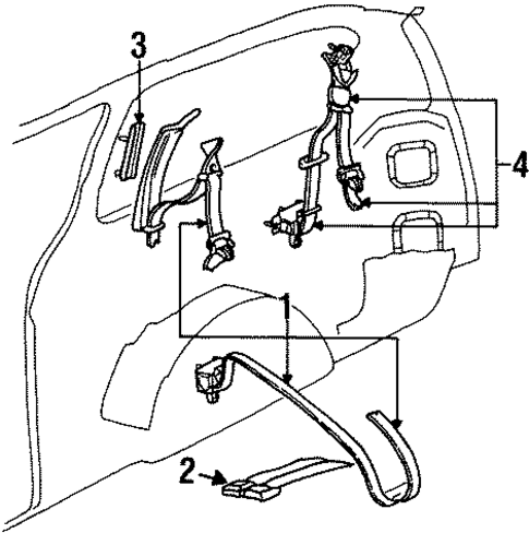 Rear Seat Belts for 1997 Dodge Grand Caravan #0