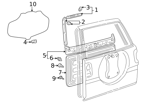 Interior Trim - Quarter Panels for 1999 Toyota RAV4 #4