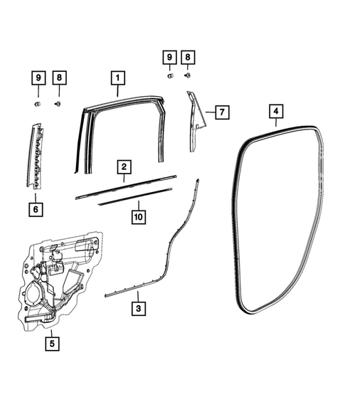 Weatherstrips and Seals for 2018 Fiat 500L #0