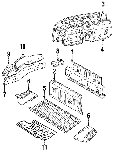 Rear Floor & Rails for 1995 Toyota MR2 #0