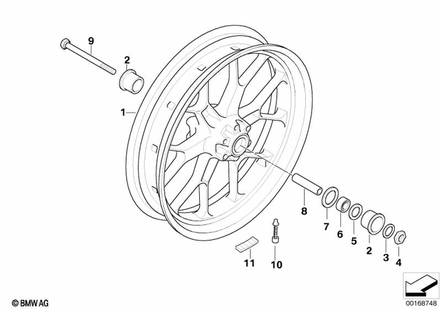 36317708792 - Wheels and Tires: Cast Rim, Front - 17" for BMW-Motorrad Image