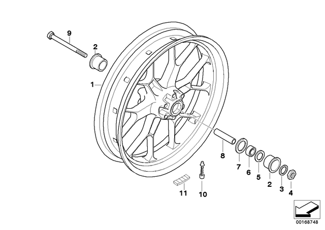 36317708792 - : Cast Rim, Front for BMW-Motorrad Image