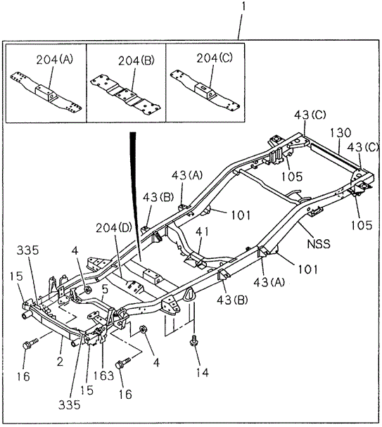 Frame for 1997 Honda Passport #0