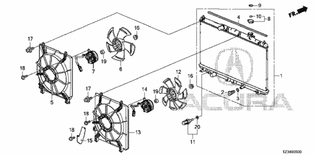 Radiator (1) for 2019 Acura TLX #0