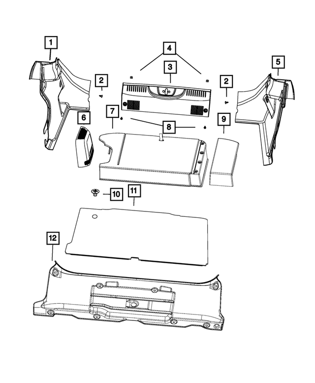 1SC76KA9AA - Interior Trim: Trunk Side Trim Panel for Mopar Image